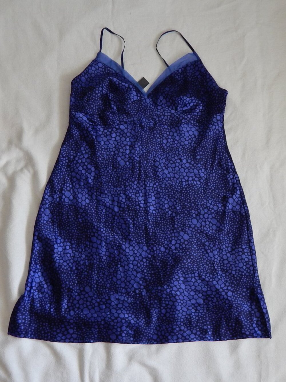 Chanteuse Printed Satin Slip Dress - Size Large - Lightweight Sleepwear